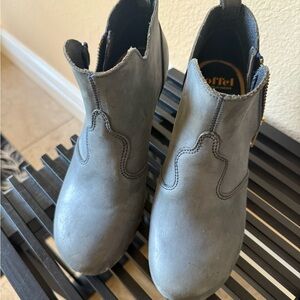 Swedish Hasbeens Charcoal Leather Clog boots